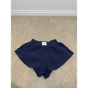 Eleven Eleven Shorts Womens XS/S Blue Waffle Knit Lounge Elastic Waist Cotton